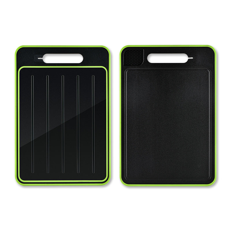 Double-Side Cutting Board with Defrosting Function Chopping Board Kitchen Grinding Cutting Board with Knife Sharpener