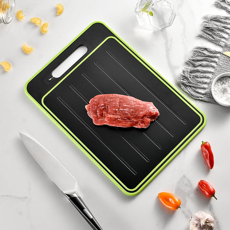 Double-Side Cutting Board with Defrosting Function Chopping Board Kitchen Grinding Cutting Board with Knife Sharpener